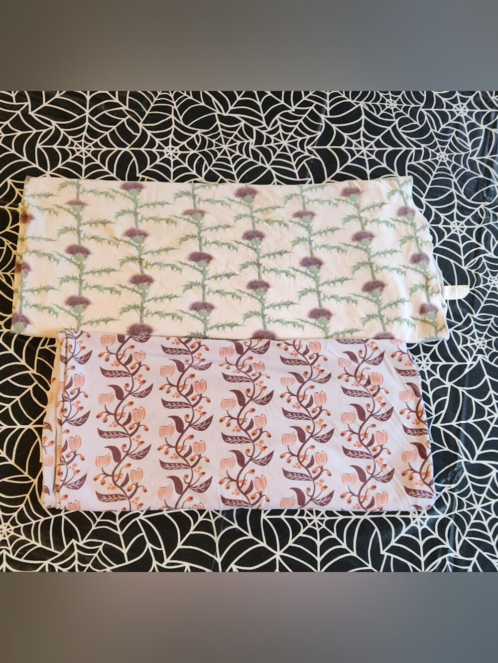 Set of 2 Kate Quinn Organic Cotton Swaddle Blankets Thistle & Autumn Berry